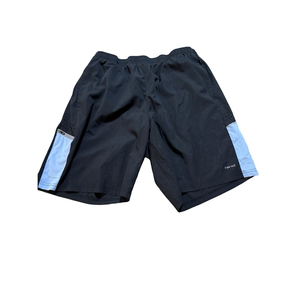 Hind Mens‎ Black Blue Zipper Pocket Swim Shorts XL 20 Inch Outseam